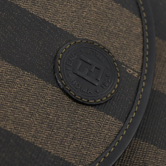 FENDI Pecan Canvas Rucksack PVC Braun Schwarz Gold Authentisch gh1856