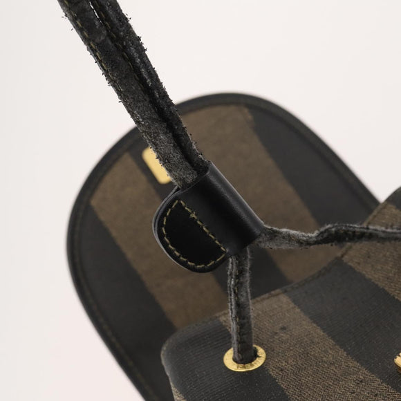 FENDI Pecan Canvas Rucksack PVC Braun Schwarz Gold Authentisch gh1856