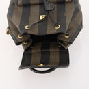 FENDI Pecan Canvas Rucksack PVC Braun Schwarz Gold Authentisch gh1856-10
