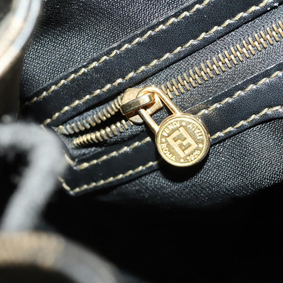 FENDI Pecan Canvas Rucksack PVC Braun Schwarz Gold Authentisch gh1856