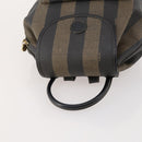 FENDI Pecan Canvas Rucksack PVC Braun Schwarz Gold Authentisch gh1856-6