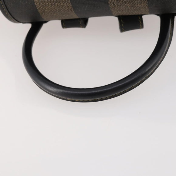 FENDI Pecan Canvas Rucksack PVC Braun Schwarz Gold Authentisch gh1856
