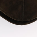 Salvatore Ferragamo Gancini Shoulder Bag Suede Black Gold Auth gh1859-9