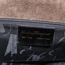 Salvatore Ferragamo Gancini Shoulder Bag Suede Black Gold Auth gh1859-12