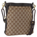 GUCCI GG Canvas Shoulder Bag Beige Gold 109106 Auth gh1860-1