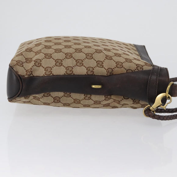 GUCCI GG Canvas Shoulder Bag Beige Gold 109106 Auth gh1860