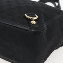 GUCCI GG Canvas Abbey Hand Bag Black Gold 130739 Auth gh1861-9