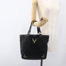 GUCCI GG Canvas Abbey Hand Bag Black Gold 130739 Auth gh1861-22