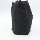 GUCCI GG Canvas Abbey Hand Bag Black Gold 130739 Auth gh1861-3