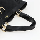 GUCCI GG Canvas Abbey Hand Bag Black Gold 130739 Auth gh1861-7