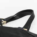GUCCI GG Canvas Abbey Hand Bag Black Gold 130739 Auth gh1861-8