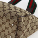 GUCCI GG Canvas Web Sherry Line Tote Bag Beige Red Green 145810 Auth gh1862-10