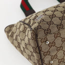 GUCCI GG Canvas Web Sherry Line Tote Bag Beige Red Green 145810 Auth gh1862-11