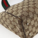 GUCCI GG Canvas Web Sherry Line Tote Bag Beige Red Green 145810 Auth gh1862-13