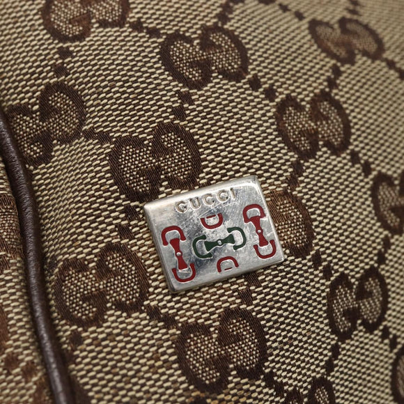 GUCCI GG Canvas Web Sherry Line Tote Bag Beige Red Green 145810 Auth gh1862