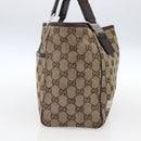GUCCI GG Canvas Web Sherry Line Tote Bag Beige Red Green 145810 Auth gh1862-4