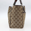 GUCCI GG Canvas Web Sherry Line Tote Bag Beige Red Green 145810 Auth gh1862-5