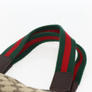 GUCCI GG Canvas Web Sherry Line Tote Bag Beige Red Green 145810 Auth gh1862-8