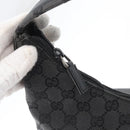 GUCCI GG Canvas Shoulder Bag Black Silver 001 3380 1705 Auth gh1864-14
