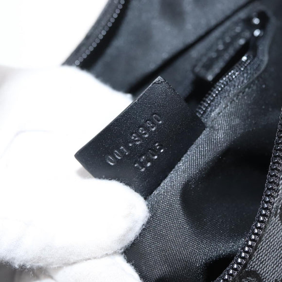 GUCCI GG Canvas Shoulder Bag Black Silver 001 3380 1705 Auth gh1864