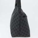 GUCCI GG Canvas Shoulder Bag Black Silver 001 3380 1705 Auth gh1864-5