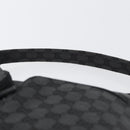 GUCCI GG Canvas Shoulder Bag Black Silver 001 3380 1705 Auth gh1864-8