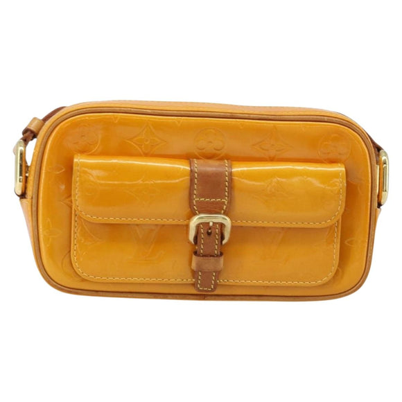 LOUIS VUITTON Monogram Vernis Christy MM Shoulder Bag Jaune M91108 Auth gh1865