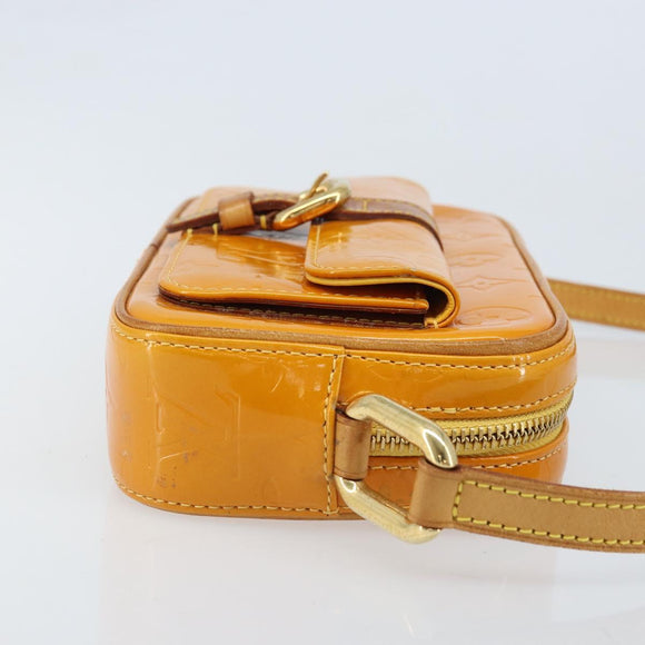 LOUIS VUITTON Monogram Vernis Christy MM Shoulder Bag Jaune M91108 Auth gh1865