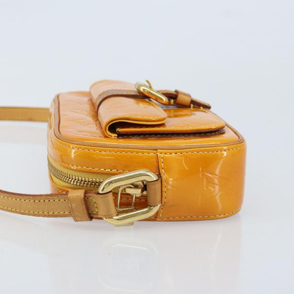 LOUIS VUITTON Monogram Vernis Christy MM Shoulder Bag Jaune M91108 Auth gh1865