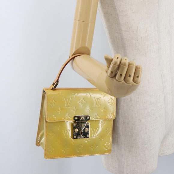 LOUIS VUITTON Monogram Vernis Spring Street Hand Bag Gris M91029 LV Auth gh1868