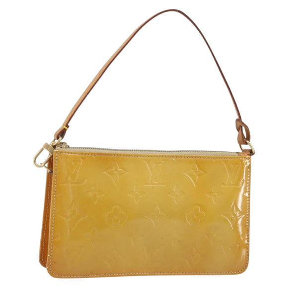 LOUIS VUITTON Monogram Vernis Lexington Pouch Beige M91010 LV Auth gh1874