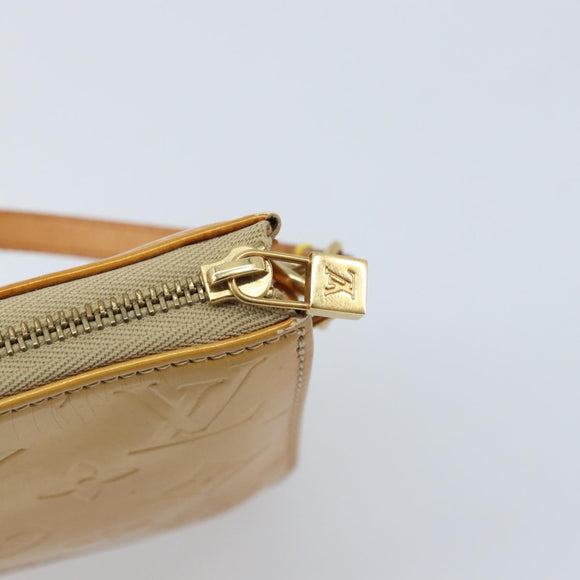 LOUIS VUITTON Monogram Vernis Lexington Pouch Beige M91010 LV Auth gh1874