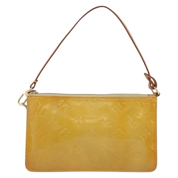 LOUIS VUITTON Monogram Vernis Lexington Pouch Beige M91010 LV Auth gh1874
