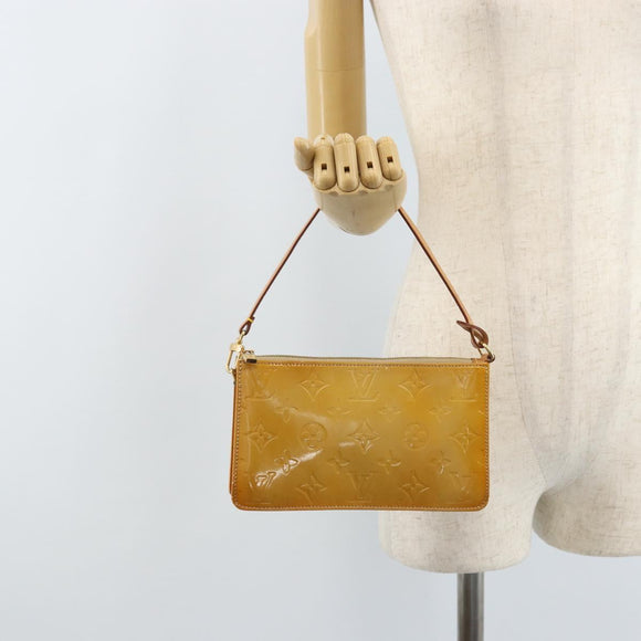 LOUIS VUITTON Monogram Vernis Lexington Pouch Beige M91010 LV Auth gh1874