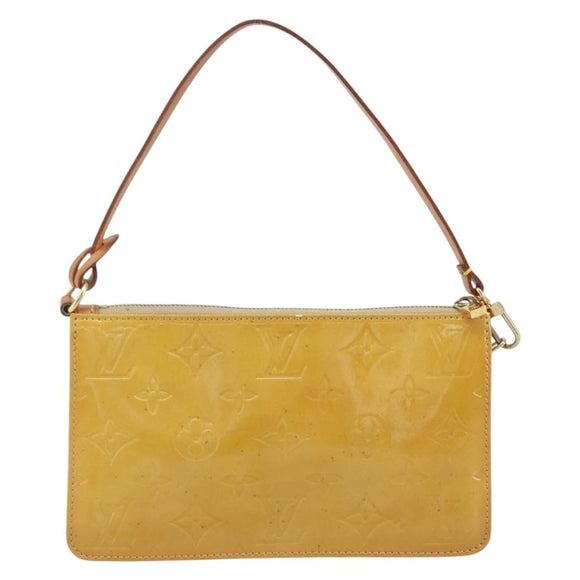 LOUIS VUITTON Monogram Vernis Lexington Pouch Beige M91010 LV Auth gh1874