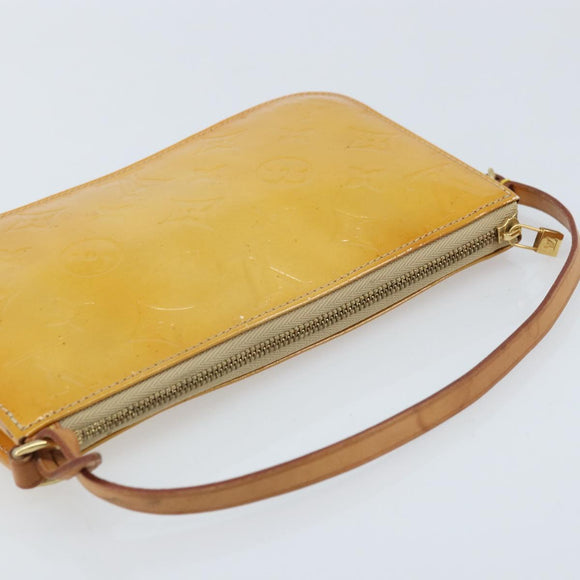 LOUIS VUITTON Monogram Vernis Lexington Pouch Beige M91010 LV Auth gh1874