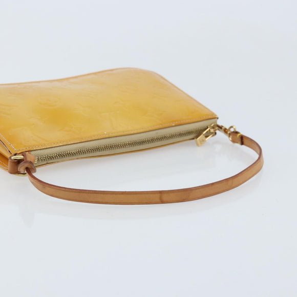 LOUIS VUITTON Monogram Vernis Lexington Pouch Beige M91010 LV Auth gh1874