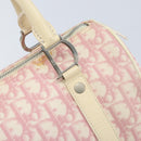 Christian Dior Trotter Canvas Boston Bag PVC Pink Silver Auth gh1875-14