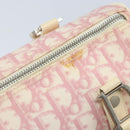 Christian Dior Trotter Canvas Boston Bag PVC Pink Silver Auth gh1875-15