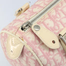 Christian Dior Trotter Canvas Boston Bag PVC Pink Silver Auth gh1875-16