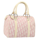 Christian Dior Trotter Canvas Boston Bag PVC Pink Silver Auth gh1875-1