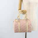 Christian Dior Trotter Canvas Boston Bag PVC Pink Silver Auth gh1875-25
