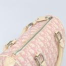 Christian Dior Trotter Canvas Boston Bag PVC Pink Silver Auth gh1875-6