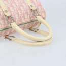 Christian Dior Trotter Canvas Boston Bag PVC Pink Silver Auth gh1875-7