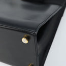 Salvatore Ferragamo Vala Hand Bag Leather Black Gold Auth gh1876-10