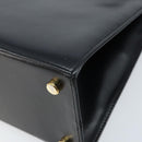 Salvatore Ferragamo Vala Hand Bag Leather Black Gold Auth gh1876-12