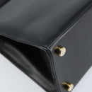 Salvatore Ferragamo Vala Hand Bag Leather Black Gold Auth gh1876-13