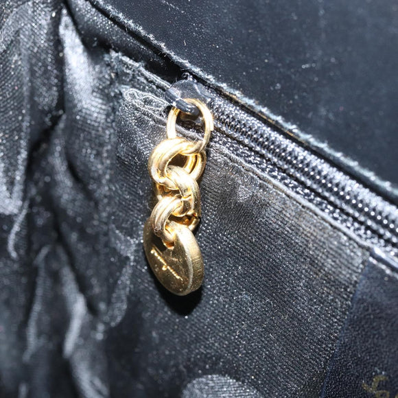 Salvatore Ferragamo Vala Hand Bag Leather Black Gold Auth gh1876