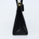 Salvatore Ferragamo Vala Hand Bag Leather Black Gold Auth gh1876-4