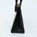 Salvatore Ferragamo Vala Hand Bag Leather Black Gold Auth gh1876-5